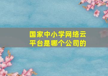 国家中小学网络云平台是哪个公司的