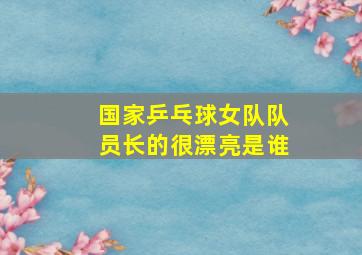 国家乒乓球女队队员长的很漂亮是谁