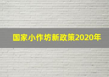 国家小作坊新政策2020年