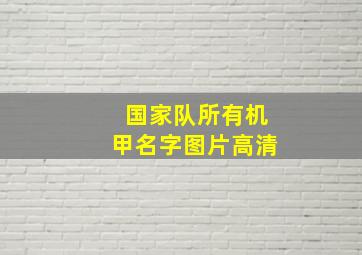 国家队所有机甲名字图片高清