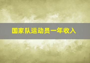 国家队运动员一年收入