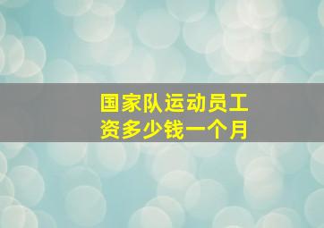 国家队运动员工资多少钱一个月