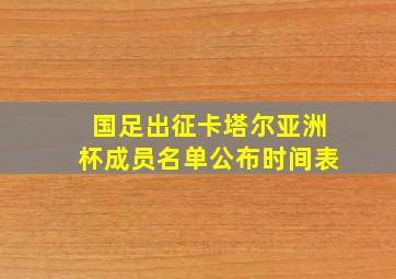 国足出征卡塔尔亚洲杯成员名单公布时间表