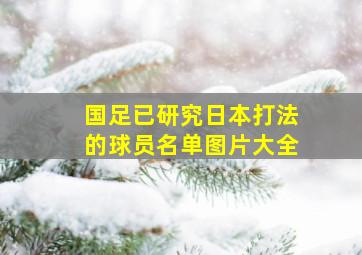 国足已研究日本打法的球员名单图片大全