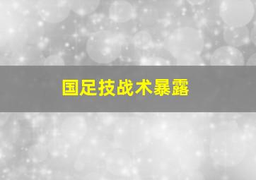 国足技战术暴露