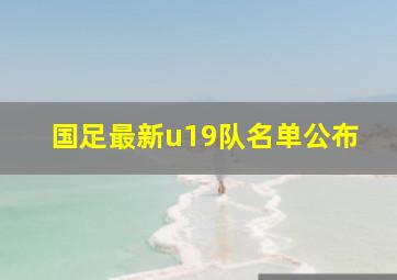 国足最新u19队名单公布