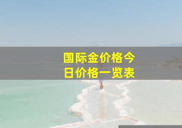 国际金价格今日价格一览表