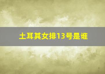 土耳其女排13号是谁