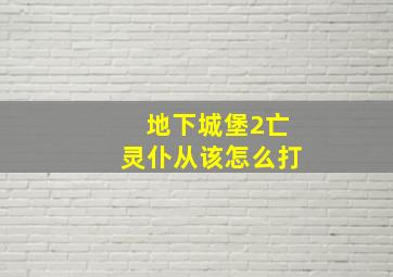 地下城堡2亡灵仆从该怎么打