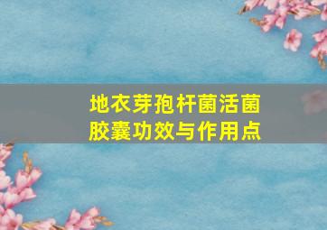 地衣芽孢杆菌活菌胶囊功效与作用点