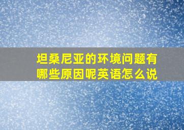 坦桑尼亚的环境问题有哪些原因呢英语怎么说