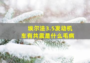 埃尔法3.5发动机车有共震是什么毛病