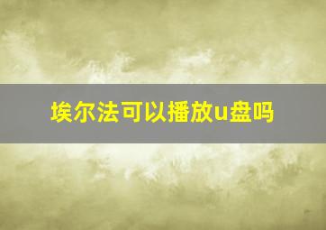 埃尔法可以播放u盘吗