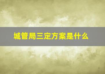 城管局三定方案是什么