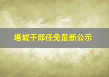 塔城干部任免最新公示