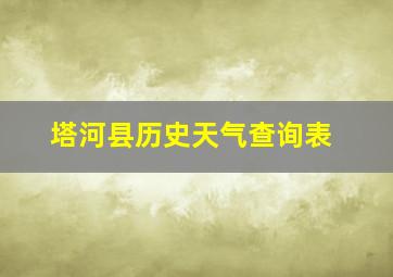 塔河县历史天气查询表