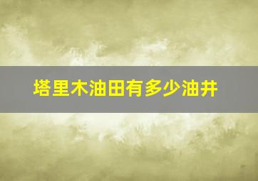 塔里木油田有多少油井