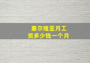 塞尔维亚月工资多少钱一个月