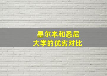 墨尔本和悉尼大学的优劣对比