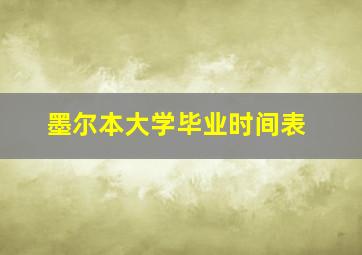 墨尔本大学毕业时间表