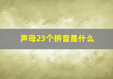 声母23个拼音是什么