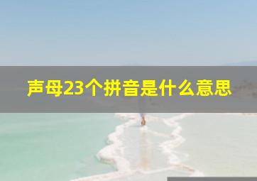 声母23个拼音是什么意思