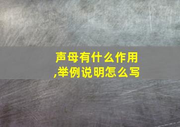 声母有什么作用,举例说明怎么写