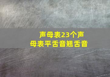 声母表23个声母表平舌音翘舌音