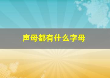 声母都有什么字母