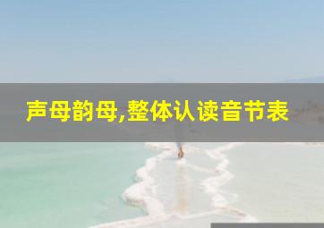 声母韵母,整体认读音节表