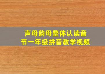 声母韵母整体认读音节一年级拼音教学视频