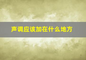 声调应该加在什么地方