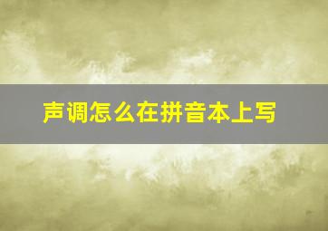 声调怎么在拼音本上写