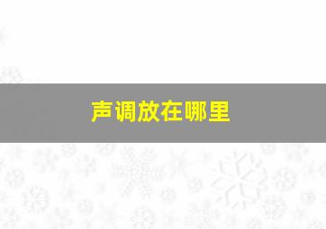 声调放在哪里