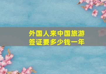 外国人来中国旅游签证要多少钱一年