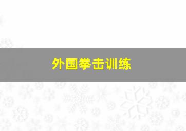 外国拳击训练