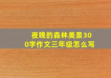 夜晚的森林美景300字作文三年级怎么写