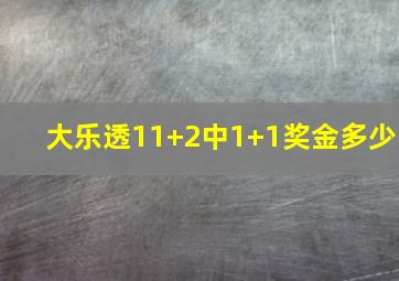 大乐透11+2中1+1奖金多少