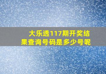 大乐透117期开奖结果查询号码是多少号呢