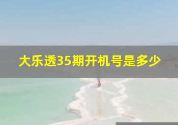 大乐透35期开机号是多少