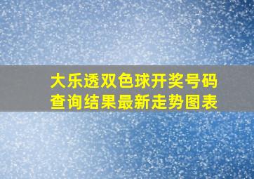 大乐透双色球开奖号码查询结果最新走势图表