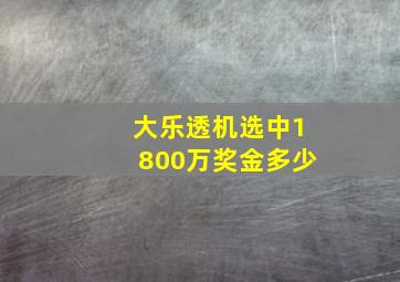 大乐透机选中1800万奖金多少