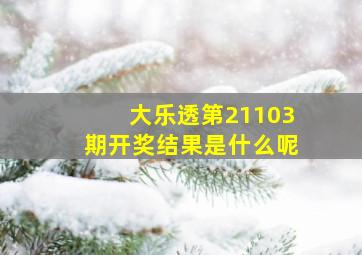 大乐透第21103期开奖结果是什么呢