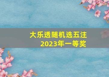 大乐透随机选五注2023年一等奖