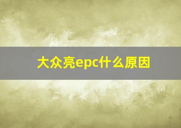 大众亮epc什么原因