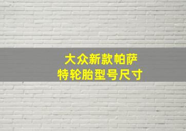 大众新款帕萨特轮胎型号尺寸