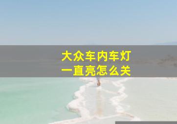 大众车内车灯一直亮怎么关