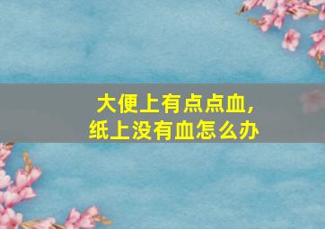 大便上有点点血,纸上没有血怎么办