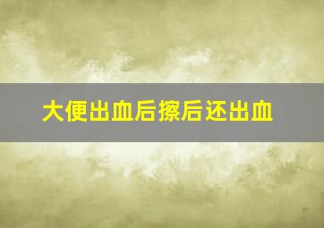 大便出血后擦后还出血