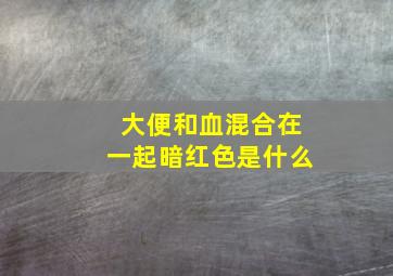 大便和血混合在一起暗红色是什么